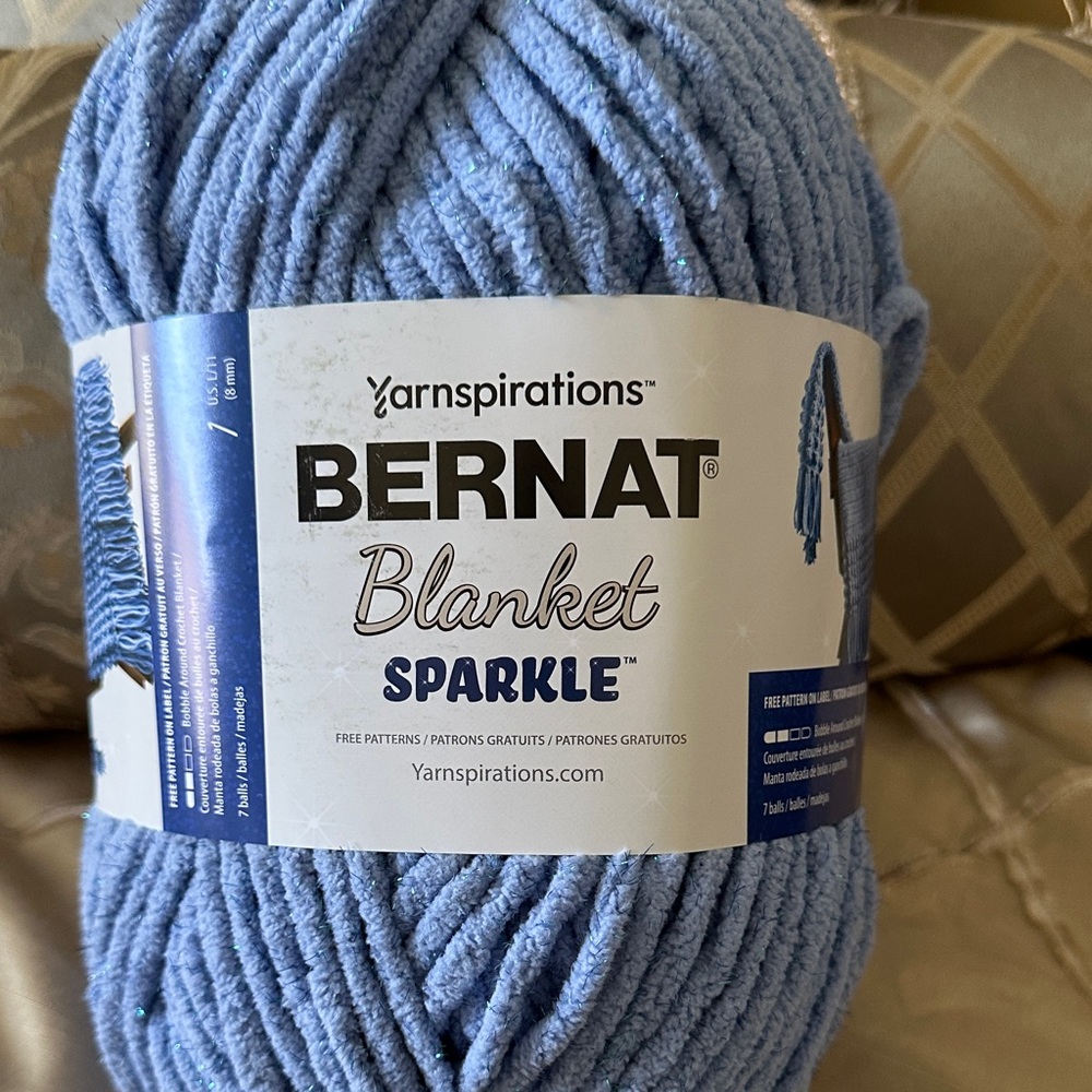 Blanket Sparkle Yarn - Dusty Blue Sparkle 3 left
